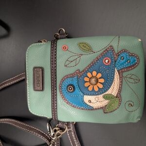 Chala Teal and Blue Bird Crossbody Bag